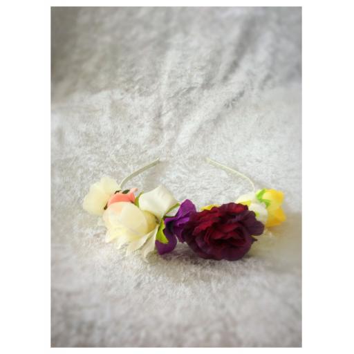Colourful flower headband